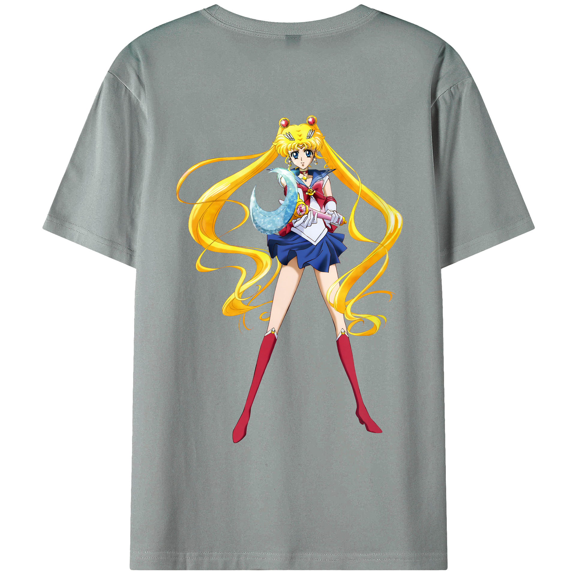 （画像用） 美少女戦士セーラームーン 月野 うさぎ つきの うさぎ Sailor Moon Tsukino Usagi 綿100％ メンズ半袖Tシャツ（バックプリント） 通気性